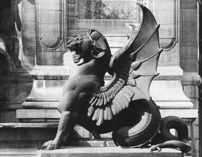 Chimaera from the St. Michel fountain, Paris, c.1860 by Adolphe Giraudon